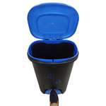 Cello Plastic Step-On Pedal Garbage Dustbin (50 Ltr Black-Blue)